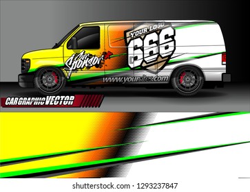 Cargo van graphic vector. abstract racing shape with modern camouflage design for vehicle vinyl sticker wrap 