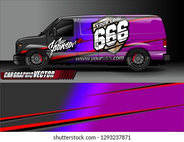 Cargo van graphic vector. abstract racing shape with modern camouflage design for vehicle vinyl sticker wrap 