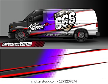 Cargo van graphic vector. abstract racing shape with modern camouflage design for vehicle vinyl sticker wrap 