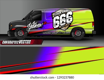 Cargo van graphic vector. abstract racing shape with modern camouflage design for vehicle vinyl sticker wrap 