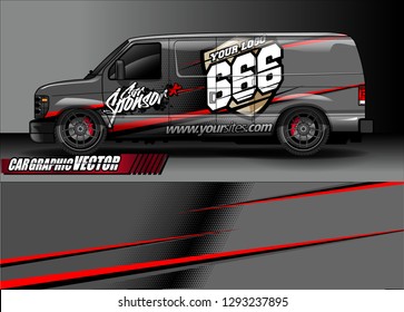 Cargo van graphic vector. abstract racing shape with modern camouflage design for vehicle vinyl sticker wrap 