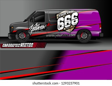Cargo van graphic vector. abstract racing shape with modern camouflage design for vehicle vinyl sticker wrap 