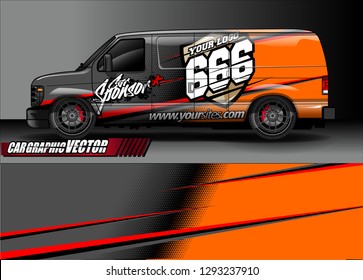 Cargo van graphic vector. abstract racing shape with modern camouflage design for vehicle vinyl sticker wrap 