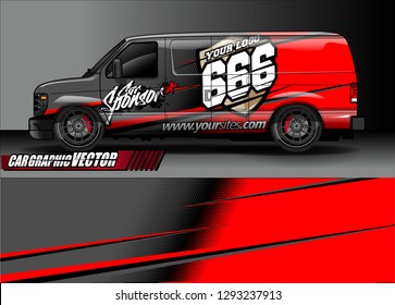Cargo van graphic vector. abstract racing shape with modern camouflage design for vehicle vinyl sticker wrap 