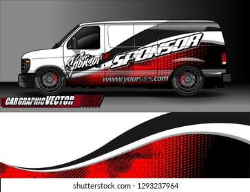 Cargo van graphic vector. abstract racing shape with modern camouflage design for vehicle vinyl sticker wrap 