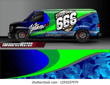 Cargo van graphic vector. abstract racing shape with modern camouflage design for vehicle vinyl sticker wrap 