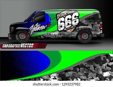 Cargo van graphic vector. abstract racing shape with modern camouflage design for vehicle vinyl sticker wrap 