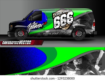 Cargo van graphic vector. abstract racing shape with modern camouflage design for vehicle vinyl sticker wrap 