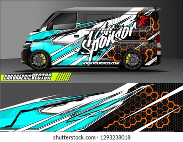 Cargo van graphic vector. abstract racing shape with modern camouflage design for vehicle vinyl sticker wrap 