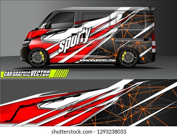 Cargo van graphic vector. abstract racing shape with modern camouflage design for vehicle vinyl sticker wrap 