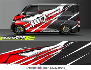 Cargo van graphic vector. abstract racing shape with modern camouflage design for vehicle vinyl sticker wrap 