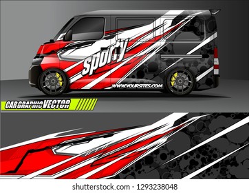 Cargo van graphic vector. abstract racing shape with modern camouflage design for vehicle vinyl sticker wrap 