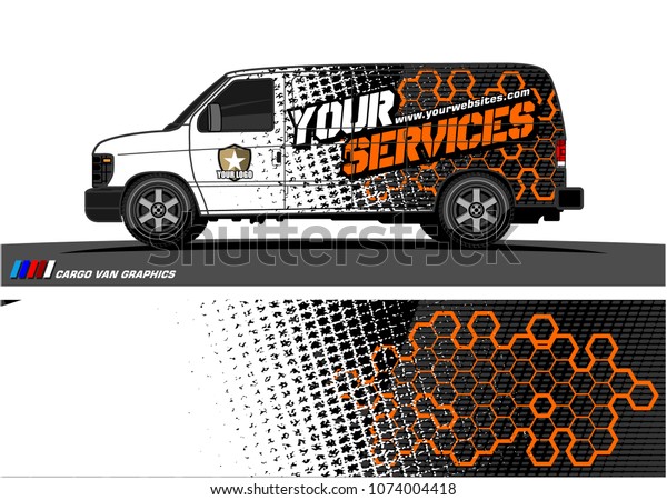 Cargo van graphic vector. abstract grunge\
background design for vehicle vinyl wrap\
\
