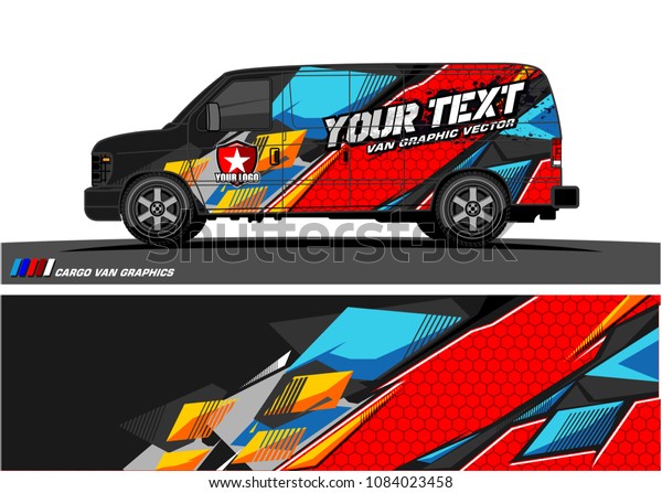 Cargo van graphic vector.\
abstract racing shape with modern camouflage design for vehicle\
vinyl wrap 