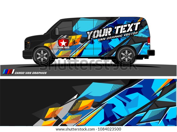 Cargo van graphic vector.\
abstract racing shape with modern camouflage design for vehicle\
vinyl wrap 