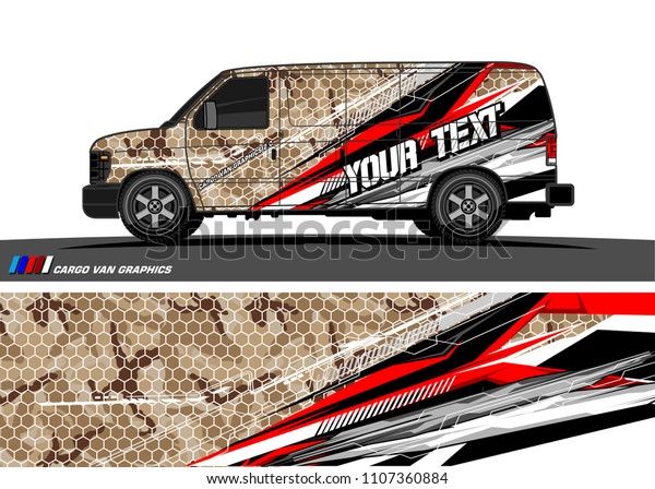 Cargo van graphic vector. abstract grunge\
background design for vehicle vinyl wrap\
