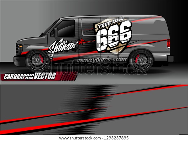Cargo van graphic\
vector. abstract racing shape with modern camouflage design for\
vehicle vinyl sticker wrap\
