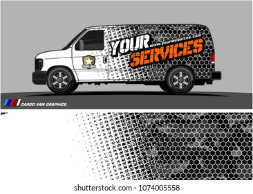 Cargo van graphic vector. modern camouflage with grunge effects design for vehicle vinyl wrap 
