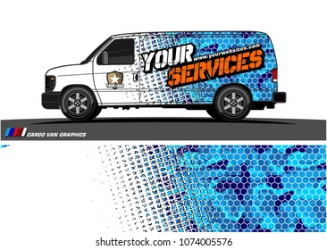Cargo van graphic vector. modern camouflage with grunge effects design for vehicle vinyl wrap 
