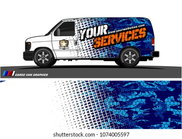 Cargo van graphic vector. modern camouflage with grunge effects design for vehicle vinyl wrap 
