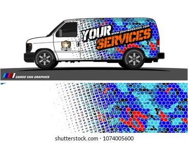 Cargo van graphic vector. modern camouflage with grunge effects design for vehicle vinyl wrap 

