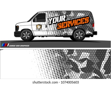 Cargo van graphic vector. modern camouflage with grunge effects design for vehicle vinyl wrap 
