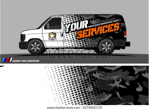 Cargo van graphic vector.\
modern camouflage with grunge effects design for vehicle vinyl wrap\
\
