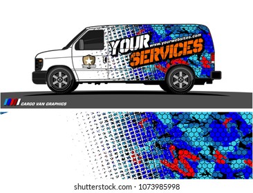 cargo van graphics. modern camouflage design for vehicle vinyl wrap 
