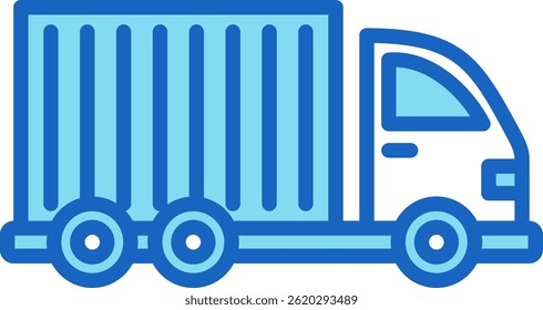 Cargo Van Icon Ilustración vectorial azul