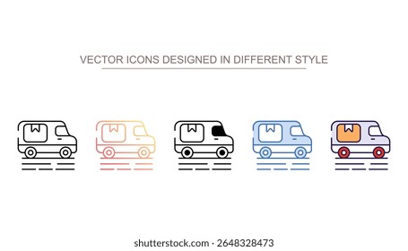 Cargo Van icon design with white background stock illustration