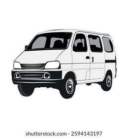 Cargo van illustration on white background Vol 01