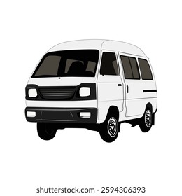 Cargo van illustration on white background Vol 02