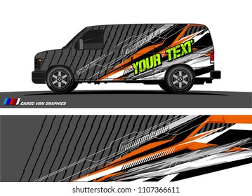Cargo van Livery graphic vector. abstract racing shape with grunge background design for vehicle vinyl wrap 