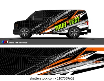 Cargo van Livery graphic vector. abstract modern shape with grunge background design for vehicle vinyl wrap 
