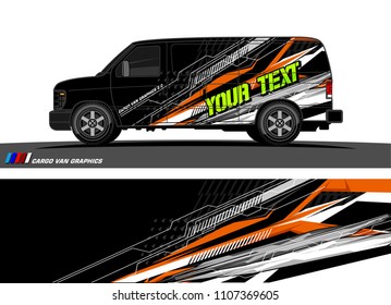 Cargo van Livery graphic vector. abstract modern shape with grunge background design for vehicle vinyl wrap 