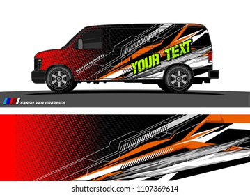 Cargo van Livery graphic vector. abstract modern shape with grunge background design for vehicle vinyl wrap 