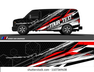 Cargo van Livery graphic vector. abstract modern shape with grunge background design for vehicle vinyl wrap 