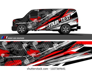Cargo van Livery graphic vector. abstract modern shape with grunge background design for vehicle vinyl wrap 