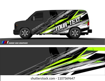 Cargo van Livery graphic vector. abstract modern shape with grunge background design for vehicle vinyl wrap 