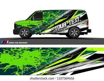 Cargo van Livery graphic vector. abstract modern shape with grunge background design for vehicle vinyl wrap 