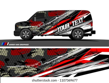 Cargo van Livery graphic vector. abstract modern shape with grunge background design for vehicle vinyl wrap 