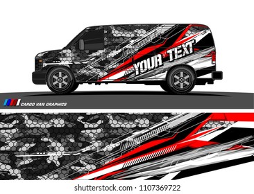 Cargo van Livery graphic vector. abstract modern shape with grunge background design for vehicle vinyl wrap 