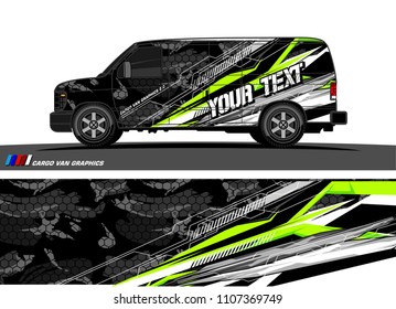 Cargo van Livery graphic vector. abstract modern shape with grunge background design for vehicle vinyl wrap 