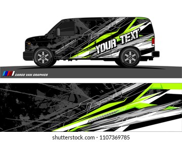 Cargo van Livery graphic vector. abstract modern shape with grunge background design for vehicle vinyl wrap 