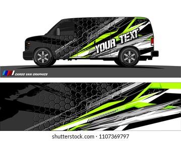 Cargo van Livery graphic vector. abstract modern shape with grunge background design for vehicle vinyl wrap 