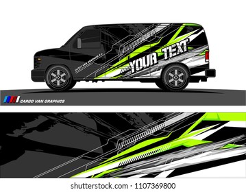 Cargo van Livery graphic vector. abstract modern shape with grunge background design for vehicle vinyl wrap 