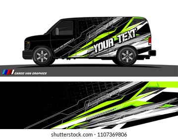 Cargo van Livery graphic vector. abstract modern shape with grunge background design for vehicle vinyl wrap 