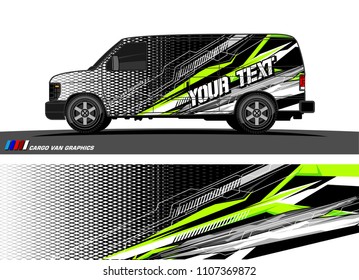 Cargo van Livery graphic vector. abstract modern shape with grunge background design for vehicle vinyl wrap 