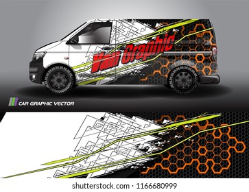 
Cargo van Livery graphic vector. abstract shape with grunge background design for vehicle vinyl wrap 