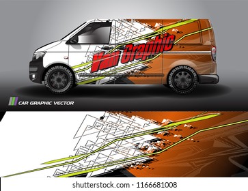 
Cargo van Livery graphic vector. abstract shape with grunge background design for vehicle vinyl wrap 